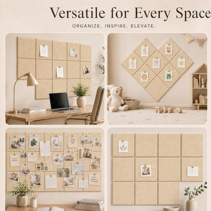 Felt Bulletin Board Tiles, Large Cork Board Alternative,24 x 36 in