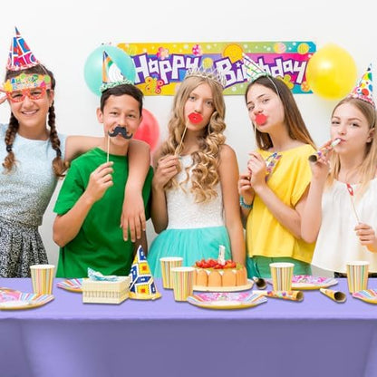 CXPSINC 54 Inch X 300 Feet Plastic Table Cover Roll Disposable Tablecloth with Slide Cutter for All Type/Shape Tables | Party, Banquet, Birthdays, Weddings(Purple, 300 Feet)