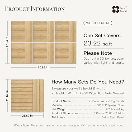 Soon Global Acoustic Wall Panels, Zen Split