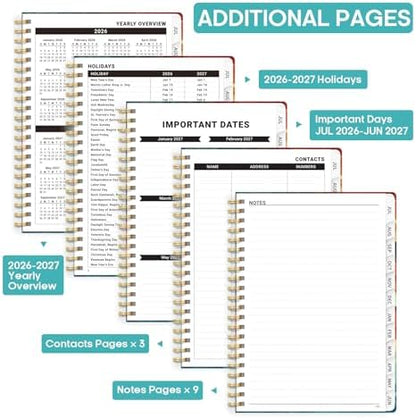 Planner 2026-2027, Weekly & Monthly Academic Calendar, Jul 2026 – Jun 2027