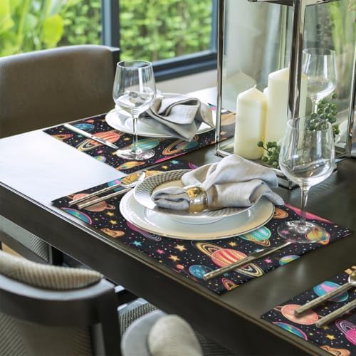 Placemats Set of 6 Washable Linen Place Mats Cloth Table Mats 12x18 Inch