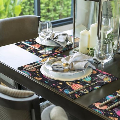 Placemats Set of 6 Washable Linen Place Mats Cloth Table Mats 12x18 Inch