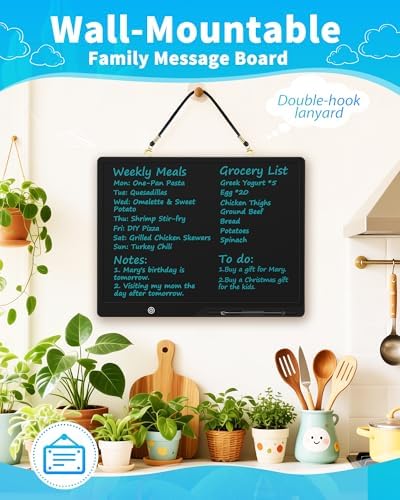 [Rechargeable] 20 Inch LCD Writing Tablet for Kids, Extra-Large Drawing Tablet for Adults, Educational & Learning Toys for Boys Girls Ages 8-12 Years Old, Drawing Board for Kids Birthday Gift (Black)