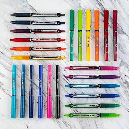PILOT Precise V5 RT Rollerball Pens, Black, Pack of 12