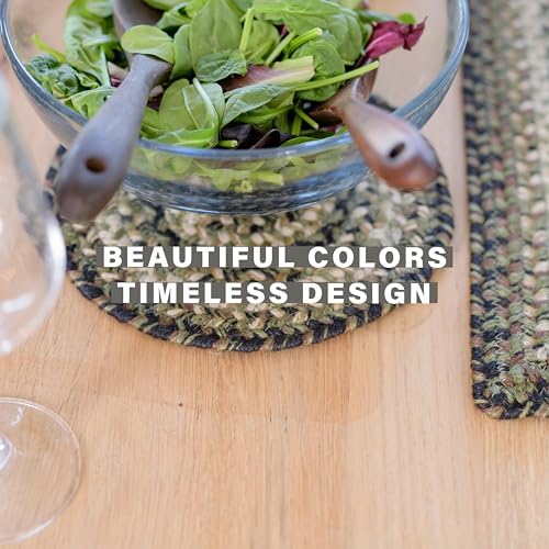 Homespice Pinecone Jute Braided Table Runner for Rustic Decor, Rect 11x36