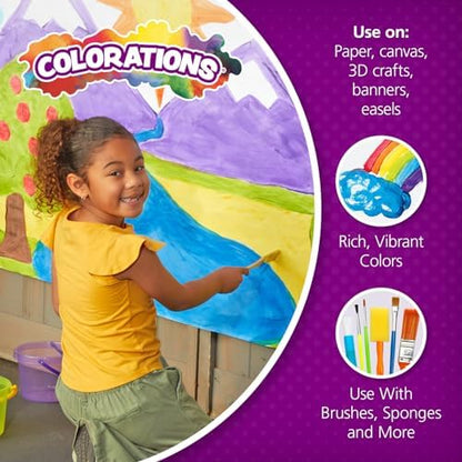 Colorations Paraben-Free Washable Green Glitter Paint, 1 Gallon