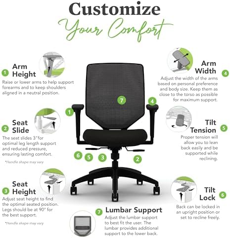 HON Solve Ergonomic Office Chair, Lumbar Support, Desk Chair, Bark