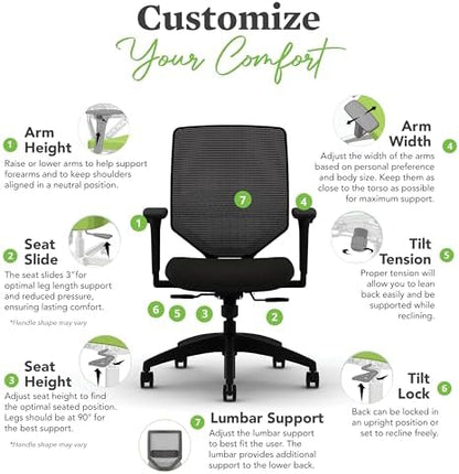 HON Solve Ergonomic Office Chair, Lumbar Support, Desk Chair, Bark