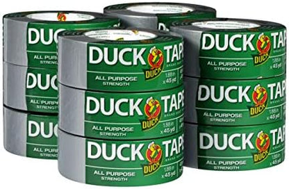 The Original Duck Tape Brand Duct Tape, 12-Pack 1.88 Inch x 45 Yard, 540 Total Yards, Silver (284358)