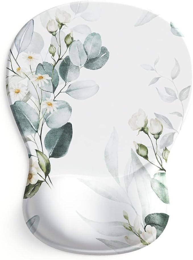 ErgoComfort Gel Wrist Rest Mouse Pad-Ergonomic Office Mousepad with Wrist Support-Non-Slip, Design Desk Accessories Mat for Home&Game Decor (08Sage Harmony)