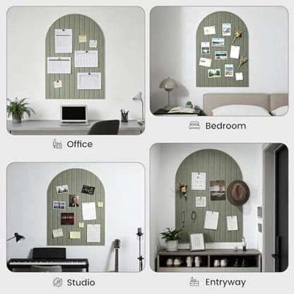 Arched Felt Bulletin Board (Sage Green), 35"x24" Large Wall Decor