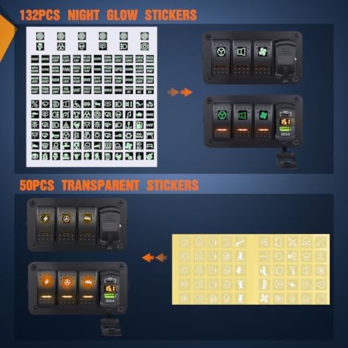 Nilight 3 Gang Rocker Switch Box 12V SPST ON Off Orange LED Waterproof