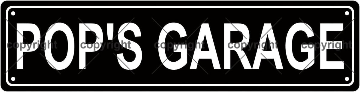 POP'S GARAGE Space Metal Tin Street Sign Bar Cafe Garage Cave Home Room Wall Bathroom Farmhouse Garden Porch Patio Decor, 16 x 4 Inch