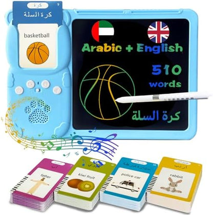 Writing Drawing Tablet with Talking Flash Cards - Arabic Blue