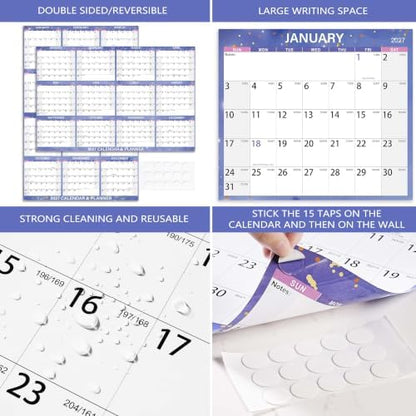 2027 Large Dry Erase Calendar - 48" x 32", 2027 Dry Erase Calendar for Wall