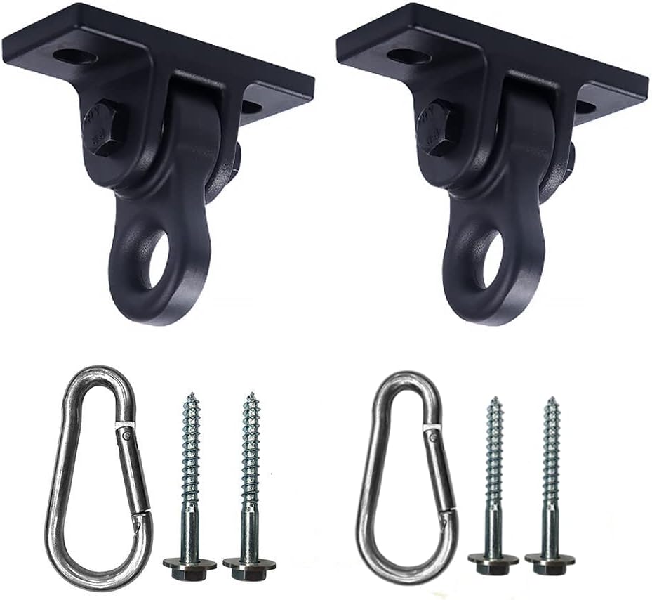 Heavy Duty Black Swing Hangers Screws Bolts Included Over 5000 lb Capacity Playground Porch Yoga Seat Trapeze Wooden Sets Indoor Outdoor 2 Pack