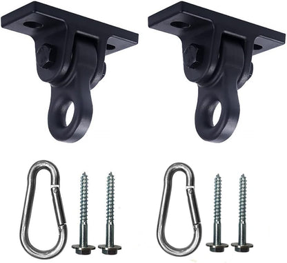 Heavy Duty Black Swing Hangers Screws Bolts Included Over 5000 lb Capacity Playground Porch Yoga Seat Trapeze Wooden Sets Indoor Outdoor 2 Pack