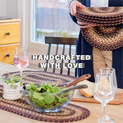 Homespice Prescott Jute Braided Table Runner, Oval 8x28 Set of 2