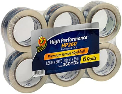 Duck HP260 High Performance Packing Tape Refills, 6 Rolls