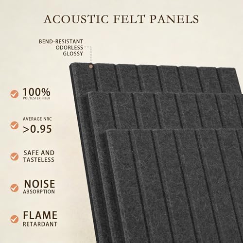 JBER Large Cork Board Alternative 72" x 48" - 24 Pack Self-Adhesive Felt Bulletin Board Tiles, Pin Board Vision Board for Walls, Office & Home Decor (Black)