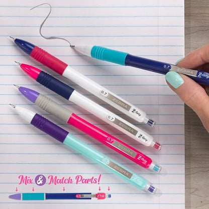 Zebra Pen Z-Grip Mechanical Pencil, 0.7mm #2 HB, Navy Barrels, 12-Pack