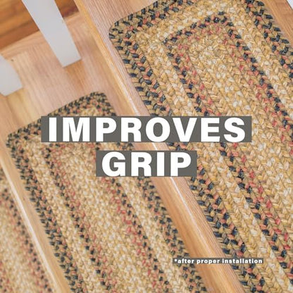 Homespice Russet Jute Braided Stair Treads, Oval 8x28 Set of 13