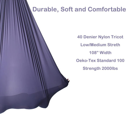F.Life Aerial Silk Yoga Hammock & Swing for yoga Inversion,Strength training,starter hardware kit