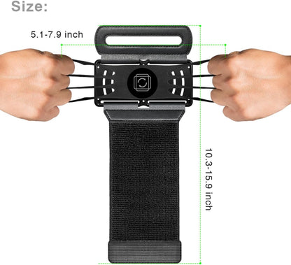 VUP Detachable Cell Phone Running Armband 360°Rotatable for iPhone 16/15/14/13/Pro Max/Pro/Mini/12/11, Fits All 4-6.9 Inch Smartphones, with Key Holder,Phone Holder for Running Hiking Biking (Black)