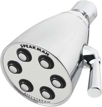 Speakman S-2252 Signature Icon Anystream Adjustable High Pressure Shower Head-2.5 GPM Solid Brass Replacement Bathroom Showerhead, Polished Chrome Finish