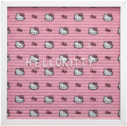 Sanrio Hello Kitty 12"x12" Letter Board,Message Board Sign for Desk, Room Decor, Quotes, Notes & Personalized Display,Includes 145 Characters
