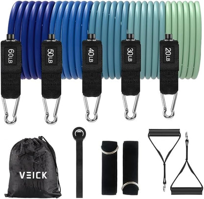 VEICK Resistance Bands, Exercise Bands, Workout Bands, Resistance Bands for Working Out with Handles for Men and Women, Exercising Bands for Fitness Weights Work Out at Home