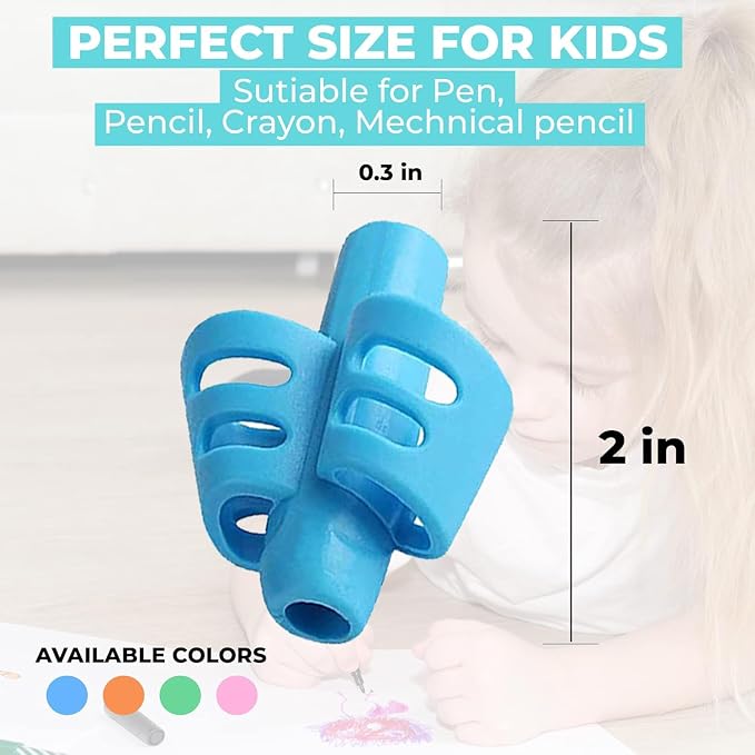JustBlanks 20 Pcs Pencil Grips for Kids Handwriting - Pencil Holder for Kids, Pencil Grippers Writing Tool, Writing Posture Correction Tools for Toddlers, Preschoolers Special Needs for Classroom