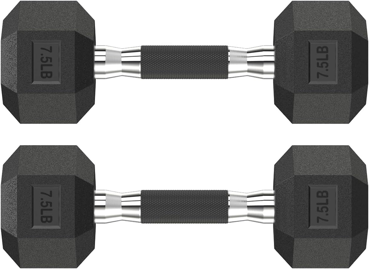 Hex Dumbbell Set 2.5-400 lb, Rubber Encased Exercise & Fitness Dumbbells, Weights Dumbbells Set of 2, Hand Weight for Strength Training