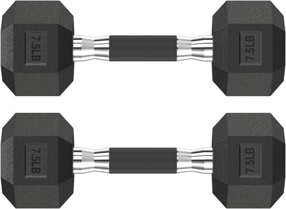 Hex Dumbbell Set 2.5-400 lb, Rubber Encased Exercise & Fitness Dumbbells, Weights Dumbbells Set of 2, Hand Weight for Strength Training