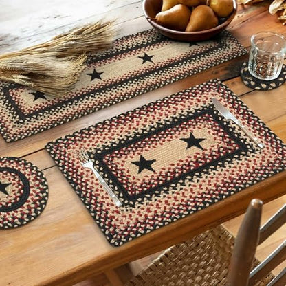 Homespice Gloucester Jute Braided Table Runner, Rect 8x28 Set of 2