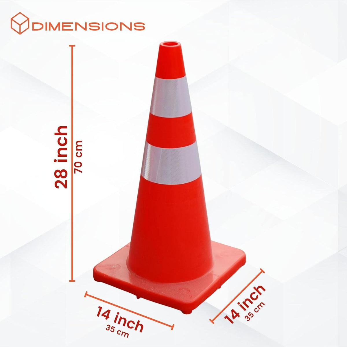 6, 9, 12, 18, 28 Inch Sports Training Traffic Cones - Durable Orange Cones for Soccer, Football, Basketball, Agility Drills, Parking, Safety, Road Use (Set of 12)