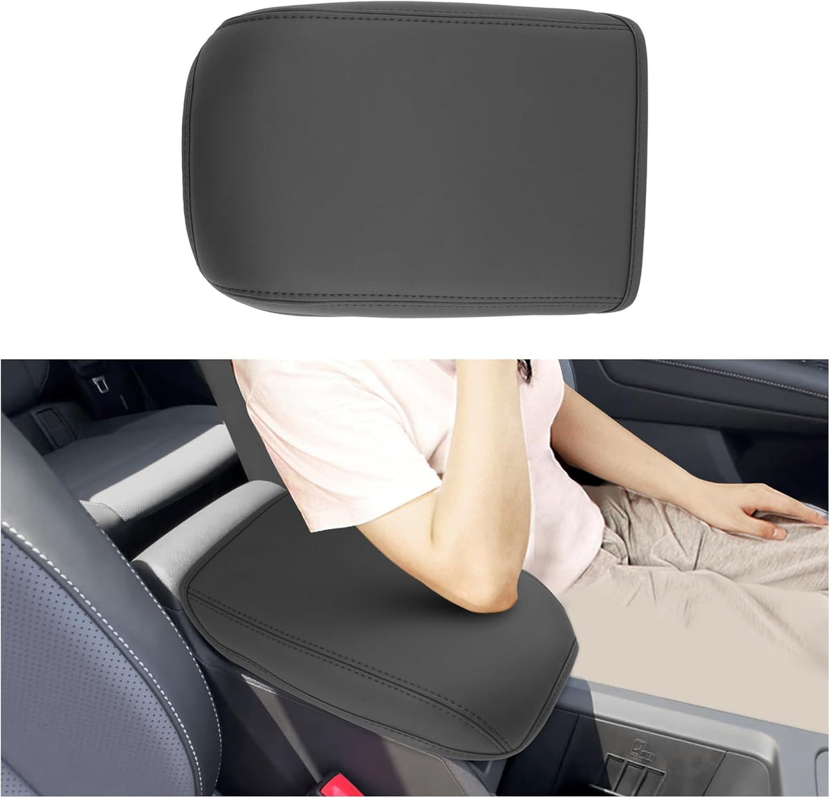 SXCY for 2025 VW Tiguan Armrest Cover for 2025 Volkswagen Tiguan Accessories 2025 Tiguan Center Console Cover 2025 Tiguan Middle Console Cover (Thin Cover with Black Line)