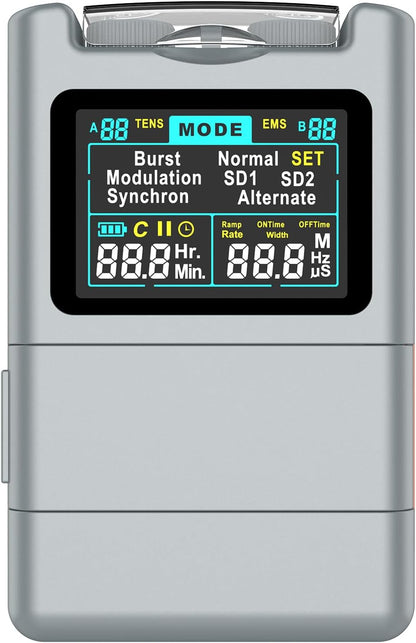 DIY Pluse TENS EMS Unit Muscle Stimulator for Back Pain Relief, Rechargeable TENS Unit Machine with 8 Modes & 8 Electrode Pads. Electric TENS Massager for Chronic Pain, Muscle Relaxation, Home Use