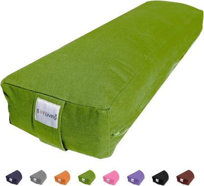 Sol Living Yoga Bolster Pillow Rectangular Meditation Cushion Cotton Meditation Accessories for Restorative Yoga Meditation Pillow Yoga Pillow Firm Body Pillow Bolster Pillow for Legs Removable Cover