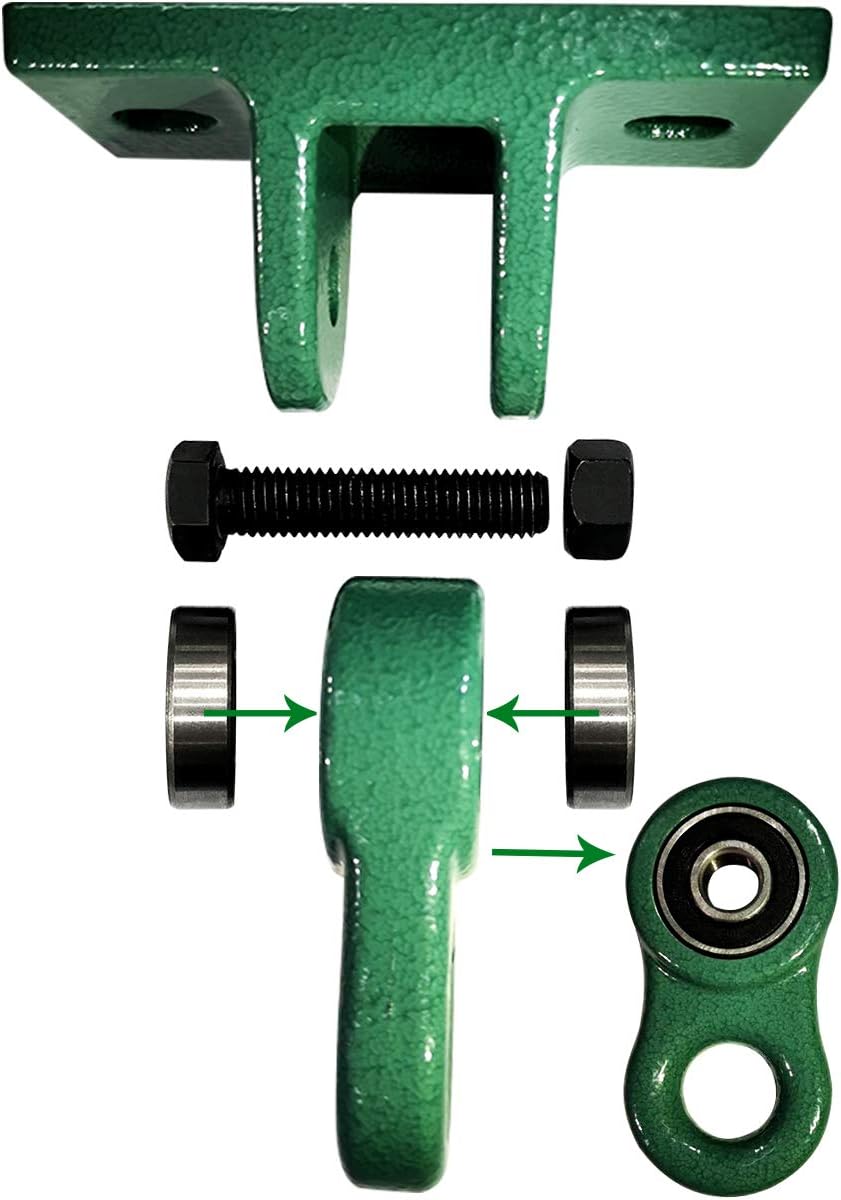 Heavy Duty Green Swing Hangers Screws Bolts Included Over 5000 lb Capacity Playground Porch Yoga Seat Trapeze Wooden Sets Indoor Outdoor (4 Pack)