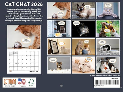 Funny Cat Calendar 2026 Monthly Wall Calender 12 Month | American Made In The USA