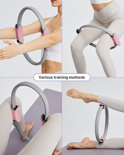 YOTTOY Pilates Ring,15 Inch Magic Circle Ring for Women Thighs,Core and Arms,Exercise Ring Pilates Equipment for Home Workout & Yoga Equipment