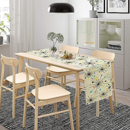 Mid Century Geometric Table Runner,Table Runners for Kitchen Dining Modern Tables Decor Decoration for Kitchen Family Dinner Table Holiday Party Farmhouse 13 x 60 Inch