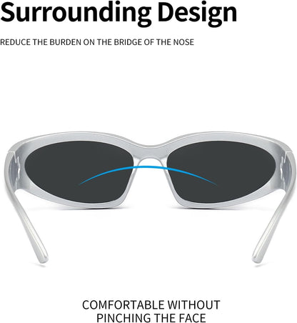 SOAR&EAGLE Y2K 3Pack Polarized sunglasses Wrap Around Men's Women's sunglasses Fashion Sport Shades Sun Glasses