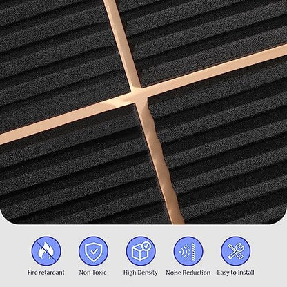 80 Pack Acoustic Foam Panels,1"X 12" X 12"Sound Proof Foam Panels,High Density Sound Absorbing Panels,Soundproof Wedges Panels for Studio Recording & Office & Home