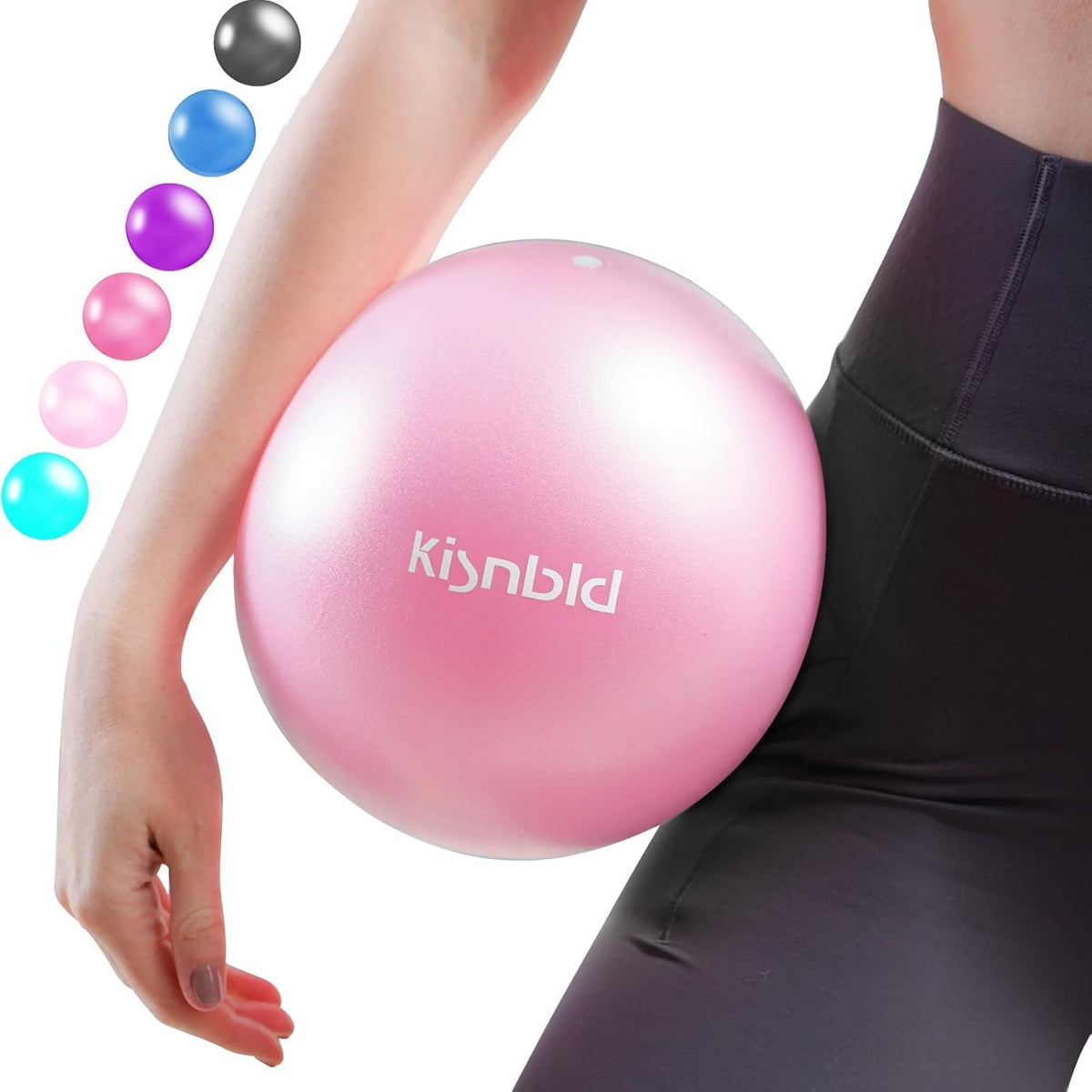 Small Exercise Ball, 9 Inch Mini Pilates Ball, Anti Burst and Slip Resistant Mini Yoga Ball for Stability, Fitness, Physical Therapy, Stretching & Core Strength Workout at Home Gym & Office