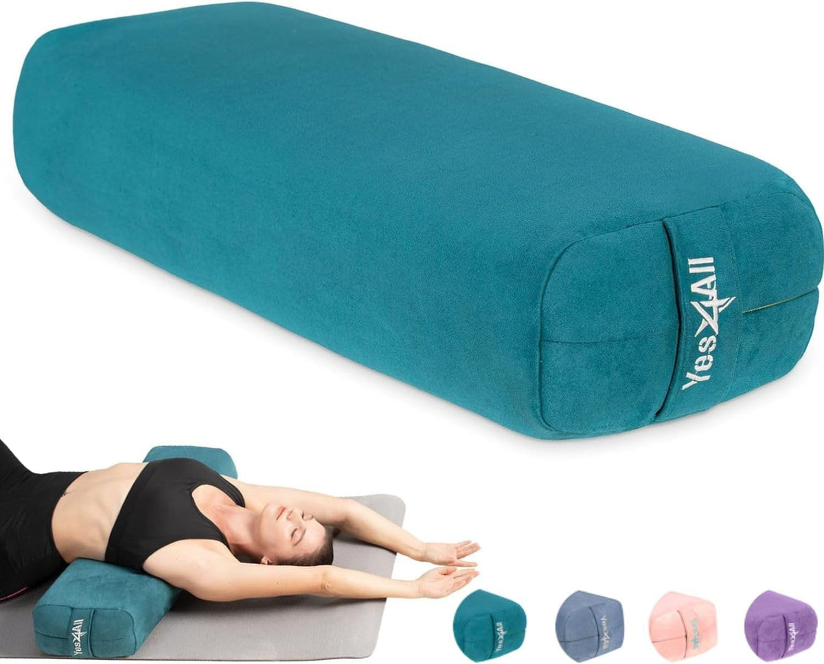 Yes4All Triple-Layer Sponge Yoga Bolster Pillow for Restorative Yoga & Meditation - Versatile Yoga Support Pillow, Balance & Poses Modification