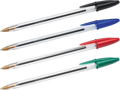 BiC Cristal Original Ballpoint Pens, Assorted Colours, Pack of 4