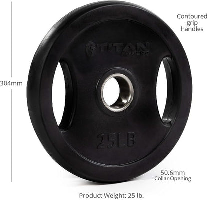 Titan Fitness Grip Plates, Cast Iron and Rubber Coating