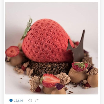OCPO KITCHEN 3D Strawberry Silicone Mold for Baking Mousse Cake, Fruit Dessert, Pastry, Chocolate, Pudding, Ice Cream, Cake Decoration Mold, Strawberry Shape (15 Cavity)